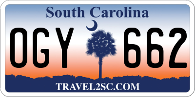 SC license plate OGY662