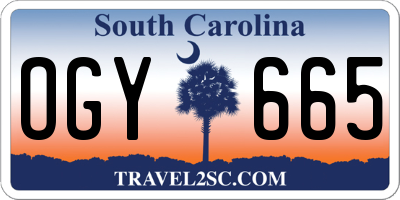 SC license plate OGY665