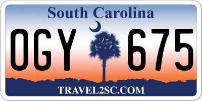 SC license plate OGY675