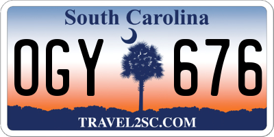 SC license plate OGY676