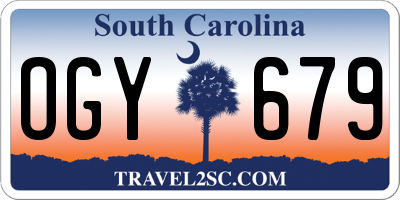SC license plate OGY679
