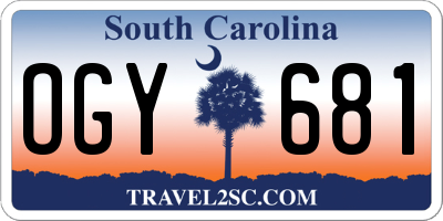 SC license plate OGY681