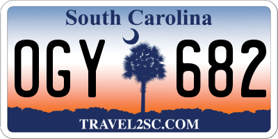SC license plate OGY682