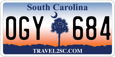 SC license plate OGY684
