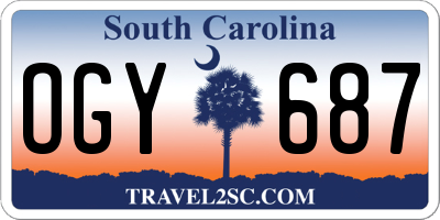 SC license plate OGY687