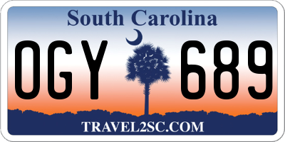 SC license plate OGY689