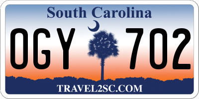 SC license plate OGY702