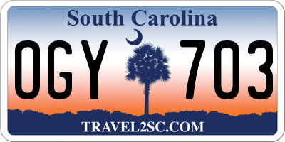 SC license plate OGY703