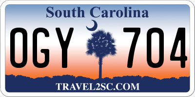 SC license plate OGY704