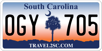 SC license plate OGY705