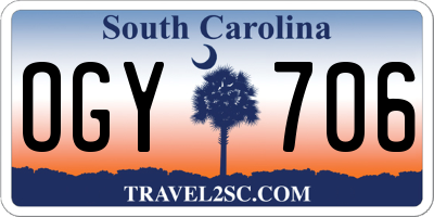 SC license plate OGY706