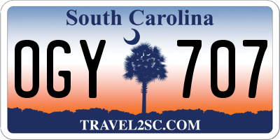 SC license plate OGY707