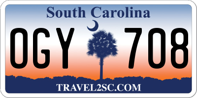 SC license plate OGY708