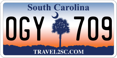SC license plate OGY709
