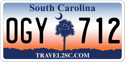 SC license plate OGY712