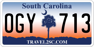 SC license plate OGY713