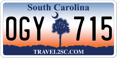 SC license plate OGY715