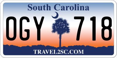 SC license plate OGY718