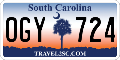SC license plate OGY724