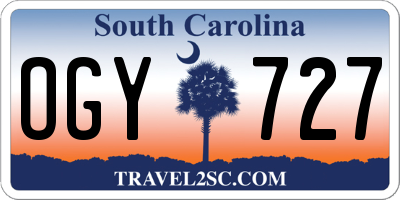 SC license plate OGY727