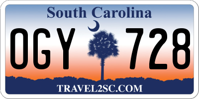 SC license plate OGY728
