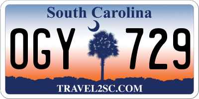 SC license plate OGY729
