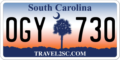 SC license plate OGY730