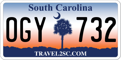 SC license plate OGY732