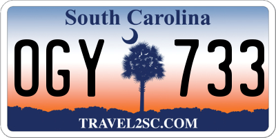 SC license plate OGY733