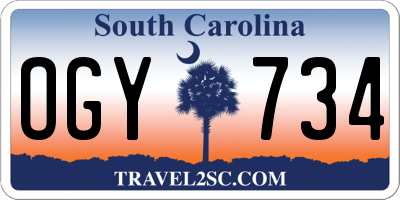 SC license plate OGY734