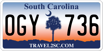 SC license plate OGY736