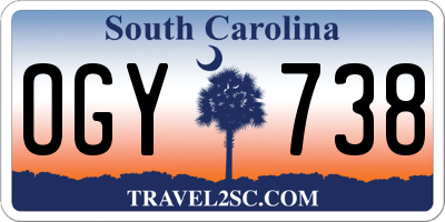 SC license plate OGY738