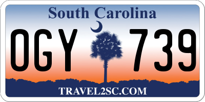 SC license plate OGY739