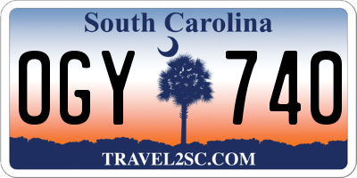 SC license plate OGY740