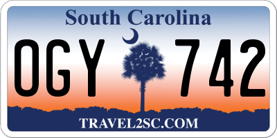 SC license plate OGY742