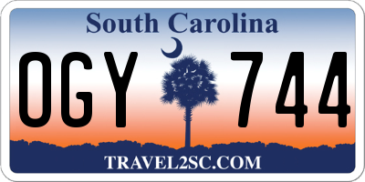 SC license plate OGY744