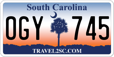 SC license plate OGY745