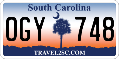 SC license plate OGY748