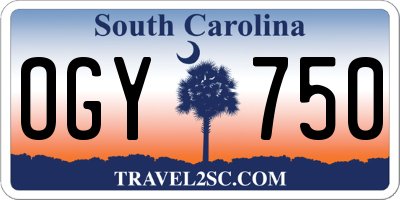 SC license plate OGY750