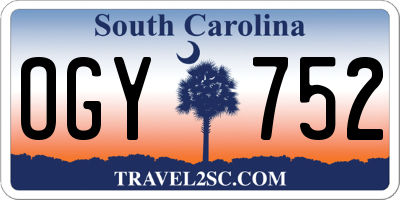 SC license plate OGY752
