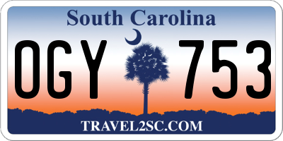 SC license plate OGY753