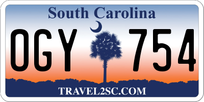 SC license plate OGY754