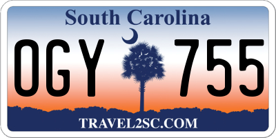 SC license plate OGY755