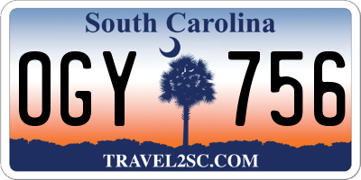 SC license plate OGY756