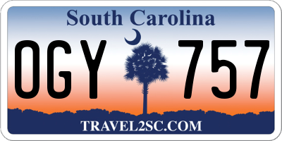 SC license plate OGY757