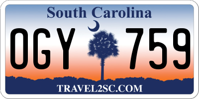 SC license plate OGY759