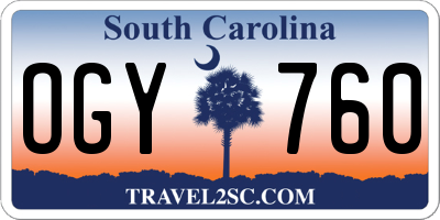 SC license plate OGY760