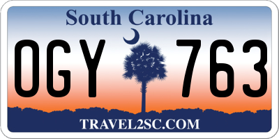 SC license plate OGY763