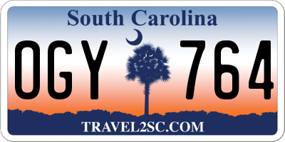 SC license plate OGY764