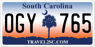 SC license plate OGY765